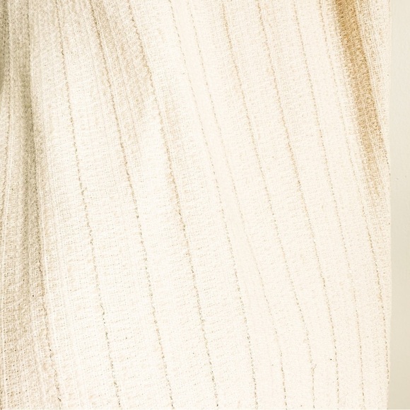 Edward Achour Paris Ivory Metallic Gold Stripe Tweed Double Breasted Suit Set - Picture 10 of 14